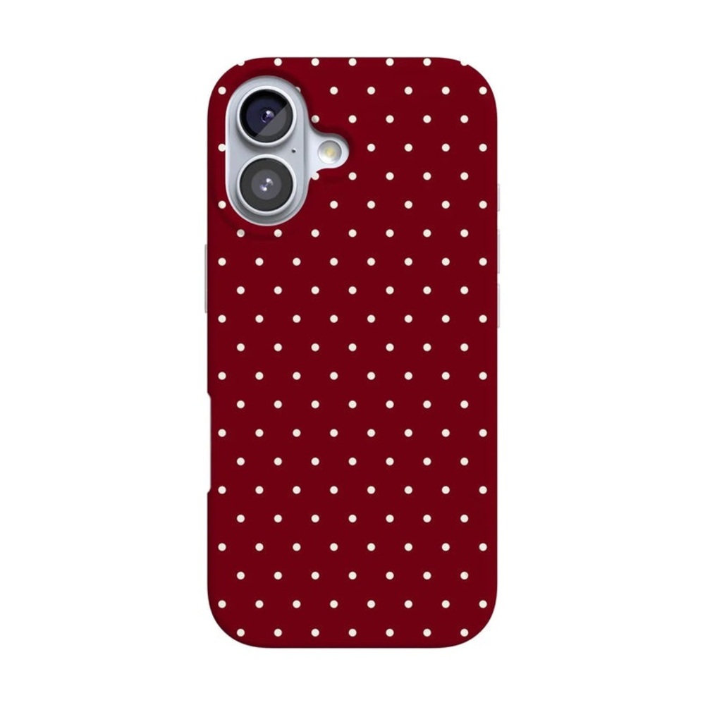 casely On the Dot Maroon Polka Dot iPhone 16 Case